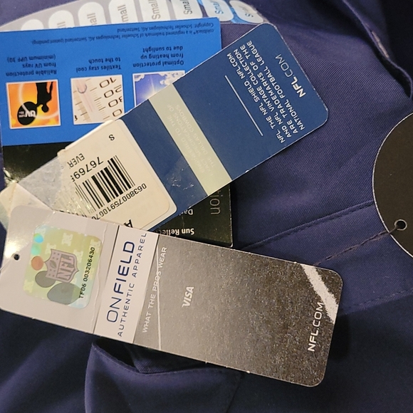 REEBOK ON FIELD Dallas Cowboys NFL Solid Navy Small Short Sleeve Shirt NEW - Picture 10 of 10